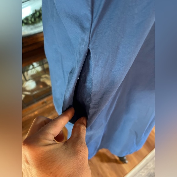 BTFL-life medium blue pleated summer dress with pockets and buttons down back - Picture 2 of 8